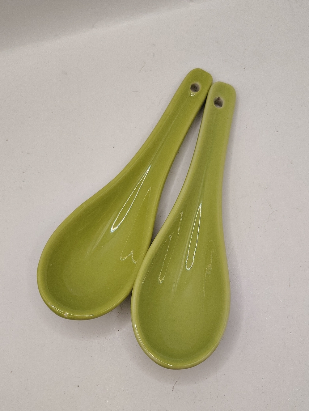 Sur La Table Ceramic Serving Spoons in Lime Green - Set of 2